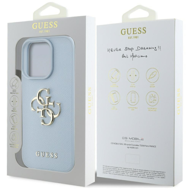 iPhone 16 PRO MAX light blue Big 4G Logo Classic GUESS nugarėlė 7
