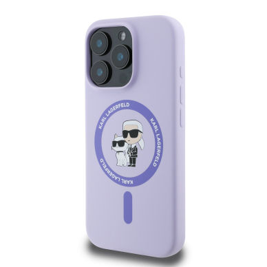 iPhone 16 PRO MAX purple Magsafe Silicone KC Heads Ring KARL LAGERFELD nugarėlė 1