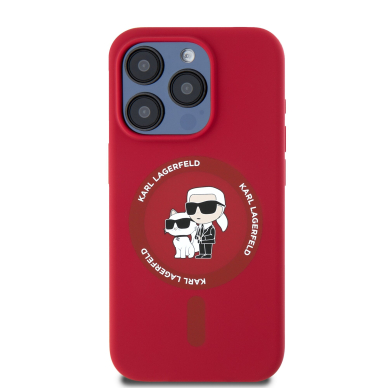 iPhone 16 PRO MAX red Magsafe Silicone KC Heads Ring KARL LAGERFELD nugarėlė 2