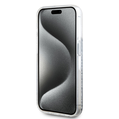 iPhone 16 PRO MAX transparent Magsafe Liquid Glitter KC Heads KARL LAGERFELD nugarėlė 4