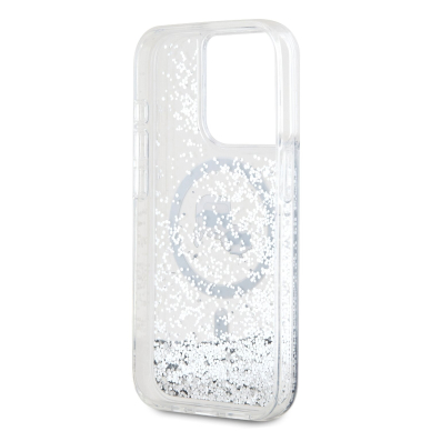 iPhone 16 PRO MAX transparent Magsafe Liquid Glitter KC Heads KARL LAGERFELD nugarėlė 6