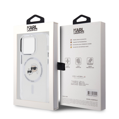 iPhone 16 PRO MAX white Magsafe IML Metal KC Heads KARL LAGERFELD nugarėlė 7
