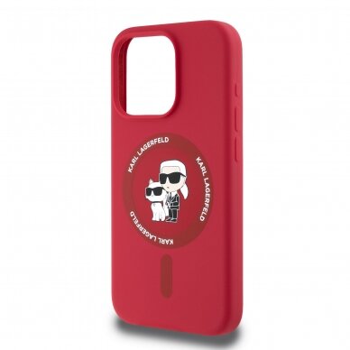 iPhone 16 PRO red Magsafe Silicone KC Heads Ring KARL LAGERFELD nugarėlė 5