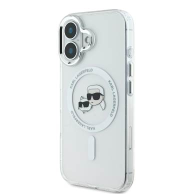 iPhone 16 white Magsafe IML Metal KC Heads KARL LAGERFELD nugarėlė 1