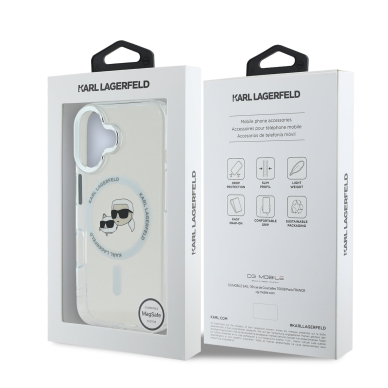 iPhone 16 white Magsafe IML Metal KC Heads KARL LAGERFELD nugarėlė 7