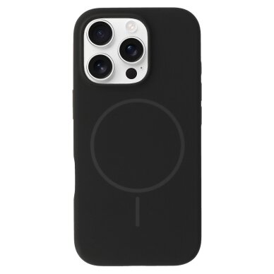 iPhone 16e black SLIM SILICONE MagSafe nugarėlė 1