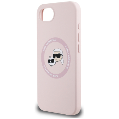 iPhone 16e Pink Magsafe Silicone KC Heads Ring KARL LAGERFELD nugarėlė 5