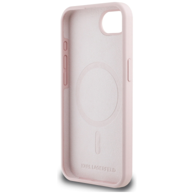 iPhone 16e Pink Magsafe Silicone KC Heads Ring KARL LAGERFELD nugarėlė 6
