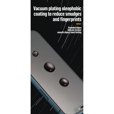 iPhone 16 PRO / 17 / 17 PRO black pilnas Mr. Monkey 5D PRIVACY stiklas 3