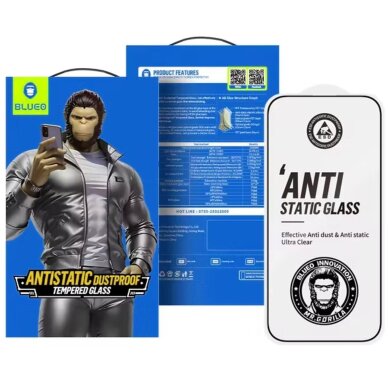 iPhone 17 / 17 PRO black pilnas Mr. Monkey 5D stiklas