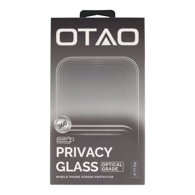 iPhone 17 / 17 PRO black pilnas OTAO Premium PRIVACY 360 apsauginis stiklas 1
