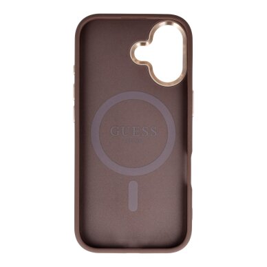 iPhone 17 brown MagSafe PU 4G Triangle Logo GD GUESS nugarėlė 1