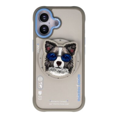 iPhone 17 grey NIMMY MagSafe Border Collie with Glasses nugarėlė