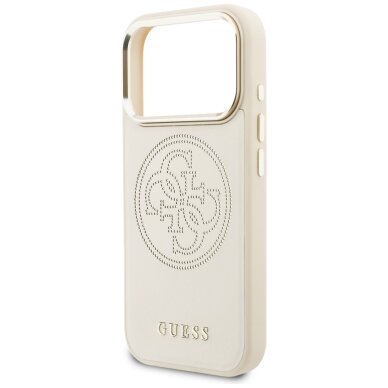 iPhone 17 PRO beige MagSafe PU Leather Perforated 4G GUESS nugarėlė 5