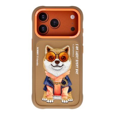 iPhone 17 PRO beige NIMMY Shiba with Glasses nugarėlė iPhone 17 PRO beige NIMMY Shiba with Glasses nugarėlė