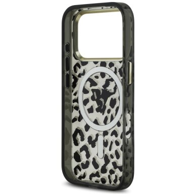 iPhone 17 PRO black MagSafe Leopard Glitter GUESS nugarėlė 6