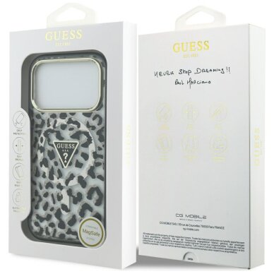 iPhone 17 PRO black MagSafe Leopard Glitter GUESS nugarėlė 7