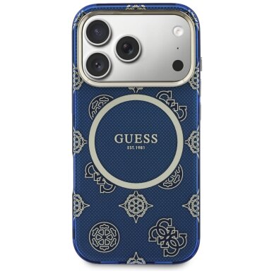 iPhone 17 PRO blue MagSafe IML Peony Dot GUESS nugarėlė 2