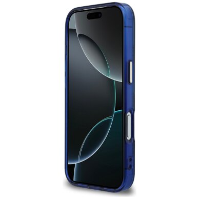 iPhone 17 PRO blue MagSafe IML Peony Dot GUESS nugarėlė 4