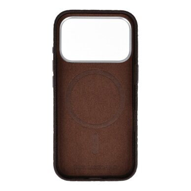 iPhone 17 PRO brown MagSafe PU Stamped Karl AO KARL LAGERFELD nugarėlė 1
