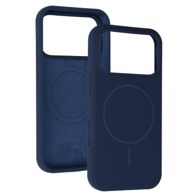 iPhone 17 PRO dark blue SLIM SILICONE MagSafe nugarėlė 3