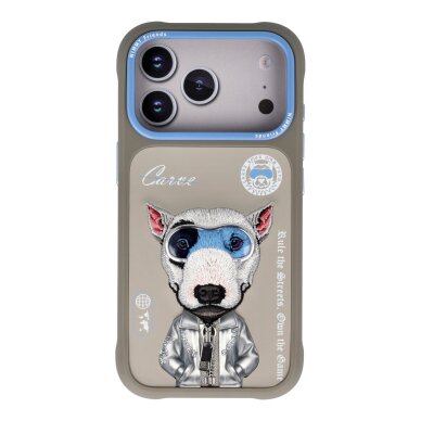 iPhone 17 PRO grey NIMMY Bull Terrier with Glasses nugarėlė
