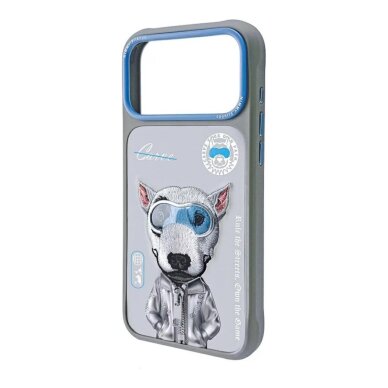 iPhone 17 PRO grey NIMMY Bull Terrier with Glasses nugarėlė 1
