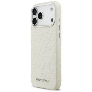 iPhone 17 PRO MAX beige MagSafe PU Stamped Karl AO KARL LAGERFELD nugarėlė 1