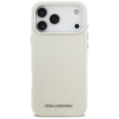 iPhone 17 PRO MAX beige MagSafe PU Stamped Karl AO KARL LAGERFELD nugarėlė 2