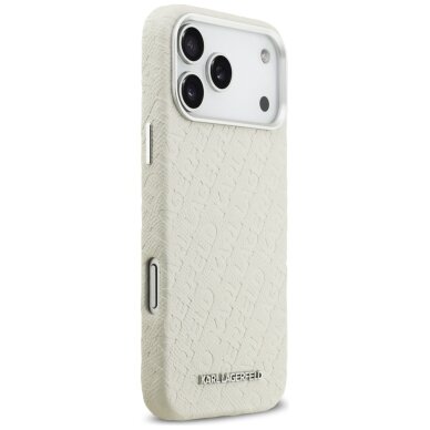 iPhone 17 PRO MAX beige MagSafe PU Stamped Karl AO KARL LAGERFELD nugarėlė 3