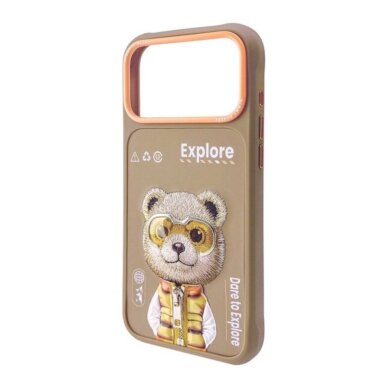 iPhone 17 PRO MAX beige NIMMY Teddy with Glasses nugarėlė 1