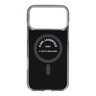 iPhone 17 PRO MAX black MagSafe IML Karl RSG Logo KARL LAGERFELD nugarėlė