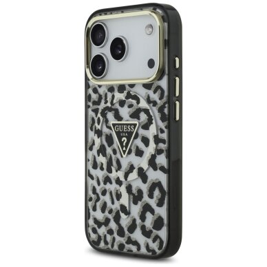 iPhone 17 PRO MAX black MagSafe Leopard Glitter GUESS nugarėlė 1