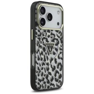 iPhone 17 PRO MAX black MagSafe Leopard Glitter GUESS nugarėlė 3