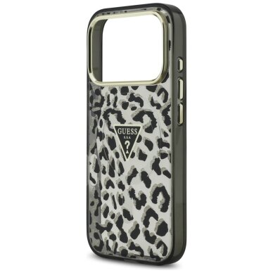 iPhone 17 PRO MAX black MagSafe Leopard Glitter GUESS nugarėlė 5