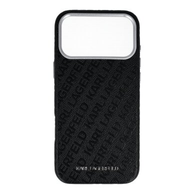 iPhone 17 PRO MAX black MagSafe PU Stamped Karl AO KARL LAGERFELD nugarėlė