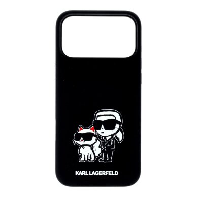 iPhone 17 PRO MAX black MagSafe Silicone K&C Sketch KARL LAGERFELD nugarėlė