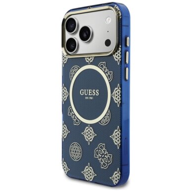 iPhone 17 PRO MAX blue MagSafe IML Peony Dot GUESS nugarėlė 1