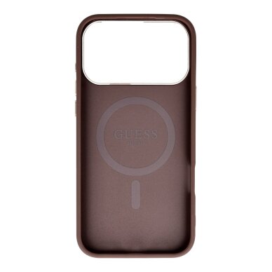 iPhone 17 PRO MAX brown MagSafe PU 4G Triangle Logo GD GUESS nugarėlė 1