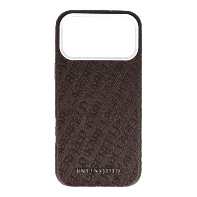 iPhone 17 PRO MAX brown MagSafe PU Stamped Karl AO KARL LAGERFELD nugarėlė