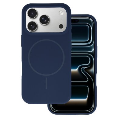 iPhone 17 PRO MAX dark blue SLIM SILICONE MagSafe nugarėlė