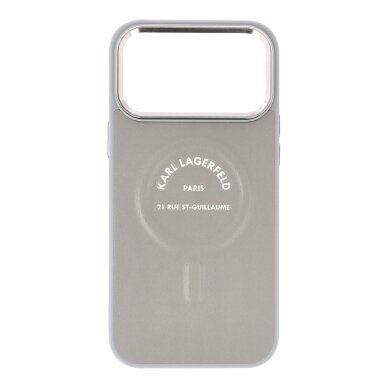 iPhone 17 PRO MAX grey MagSafe PU Karl RSG Logo KARL LAGERFELD nugarėlė