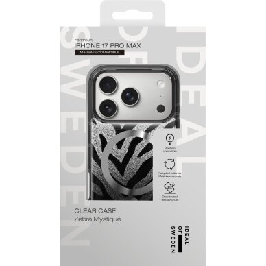 iPhone 17 PRO MAX iDeal Of Sweden Clear Zebra Mystique MagSafe nugarėlė 2