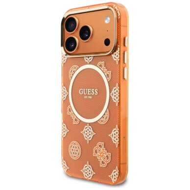 iPhone 17 PRO MAX orange MagSafe IML Peony Dot GUESS nugarėlė 1
