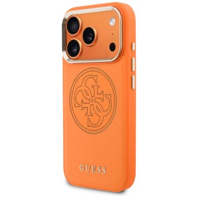 iPhone 17 PRO MAX orange MagSafe PU Leather Perforated 4G GUESS nugarėlė 1