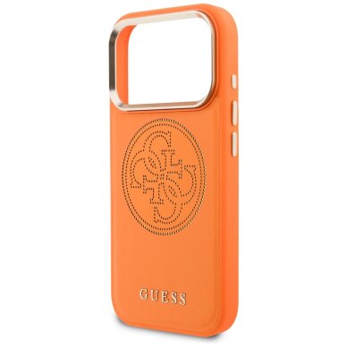 iPhone 17 PRO MAX orange MagSafe PU Leather Perforated 4G GUESS nugarėlė 5