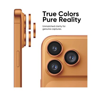 iPhone 17 PRO MAX orange OTAO Clear Shield kameros apsauga 2 IN 1 1