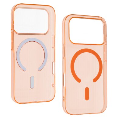 iPhone 17 PRO MAX orange SLIM CLEAR MAG nugarėlė 3