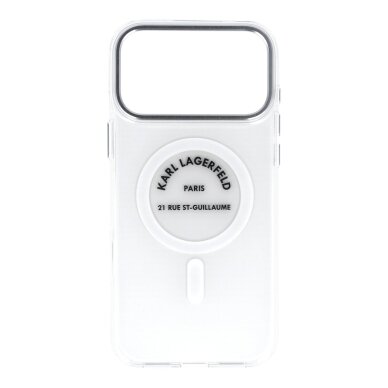 iPhone 17 PRO MAX transparent MagSafe IML Karl RSG Logo KARL LAGERFELD nugarėlė