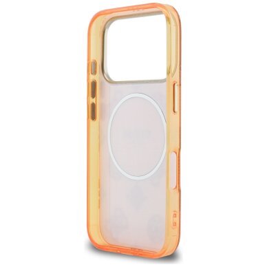 iPhone 17 PRO orange MagSafe IML Peony Dot GUESS nugarėlė 6